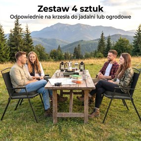 Outsunny Zestaw 4 poduszek na krzesła 39,5 x 39,5 x 10 cm z paskami, antypoślizgowe poduszki do użytku wewnętrznego i zewnętrznego | Aosom PL