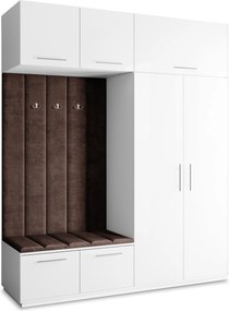 Masseno Garderoba REMA 200/240/60 cm Nowoczesna Szafa do Przedpokoju Biała, MONOLITH 29 (Brązowy)