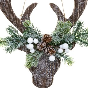Dekoracja wisząca z motywem renifera, ozdoba bożonarodzeniowa, 34 cm