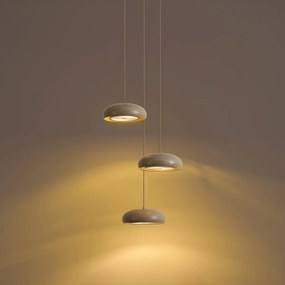 Lampa wisząca retro taupe z metalowym kloszem 6-punktowa - Macaron