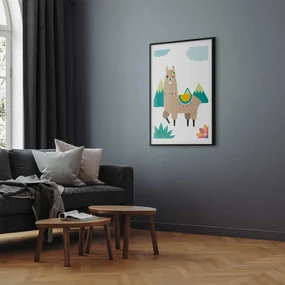 Plakat Niezwykła lama 40x60 cm z ramą czarną z marginesem ARTGEIST B