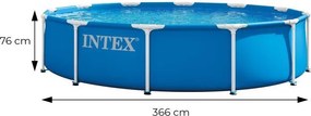 Okrągły basen stelażowy ogrodowy Intex 210-ND, 366 × 76 cm, 6503 litry