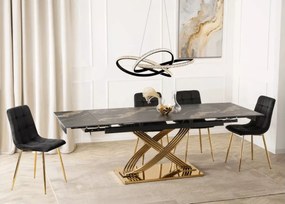 Stół rozkładany Tevois 160-240 cm – blat ze spieku kwarcowego, elegancki i nowoczesny stół do salonu