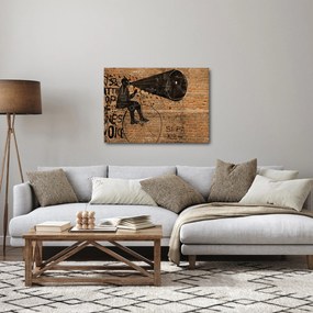 Obraz - Mężczyzna na rowerze w stylu Banksy (70x50 cm)