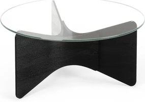 Czarny okrągły stolik ze szklanym blatem 87x87 cm Madera – Umbra