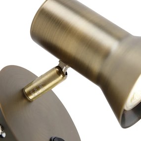 Brązowy reflektor ścienny obrotowy i pochylny z przełącznikiem - Karin 1