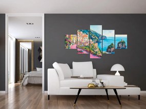 Obraz - Różowa droga przy wybrzeżu (125x70 cm)