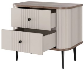 Zestaw szafek nocnych Vesper 56 cm - kaszmir / orzech / czarne nogi