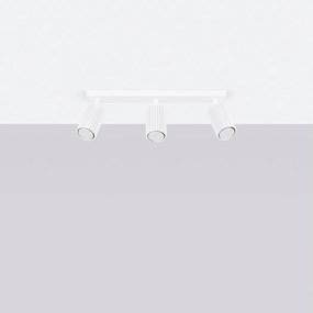 Lampa sufitowa minimalistyczny Gloow, aluminium - 3 źródło światła 4000K - L.45 x H.16.5 cm - biały