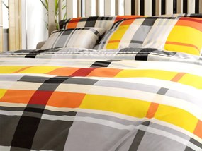 PrzytulneMieszkanie.pl PrzytulneMieszkanie.pl Pościel z bawełny Renforcé ORANGE KUBE kolorowa Rozmiar pościeli: 70 x 90 cm | 140 x 200 cm