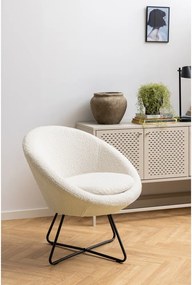 Kremowobiały fotel ze sztucznej wełny Actona Center