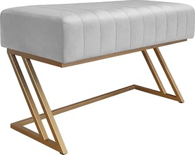 Ławka ZETA tkanina Welur loft ławka metal : Kolor Stelaża - Złoty, Kolor tkaniny - VELVET - MG39, Typ tkaniny - Velvet