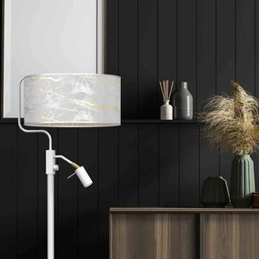 Lampa podłogowa, stojąca, okrągła SENSO White/Gold 1xE27 + 1x mini GU10