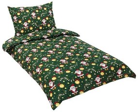 Bellatex Świąteczna pościel bawełniana Krasnal, 140 x 200 cm, 70 x 90 cm