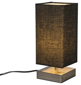 Nowoczesna lampa stołowa czarna ze stalą - Milo Nowoczesny Oswietlenie wewnetrzne