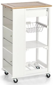 Wózek kuchenny z bambusowym blatem, 50 x 37 x 86,5 cm, ZELLER