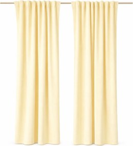 Gruba, welurowa zasłona w kolorze masełkowym Werona