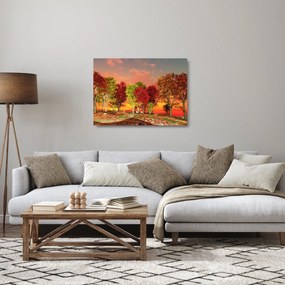 Obraz na szkle - Kolorowe drzewa (70x50 cm)