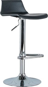 Zestaw 2 czarnych wysokich krzeseł "Henri" z polipropylenu z podnośnikiem gazowym i podnóżkiem, 41x39 cm, 72h