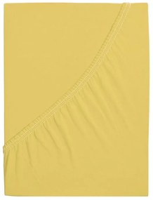 PrzytulneMieszkanie.pl Prześcieradło jersey ALVORA 90x200 cm jasnożółte