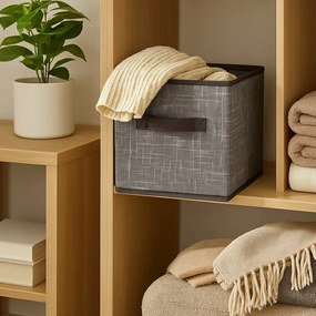 Organizer Tekstylny Granatowy Pudełko kosz 25x25x25 cm do Szafy Garderoby