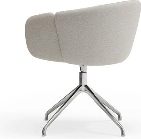 Jasnoszary tapicerowany fotel jadalniany z podłokietnikami Add – Teulat