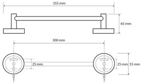 SAPHO XS406 X-Steel półka na ręczniki z drążkiem, szczotkowana stal nierdzewna