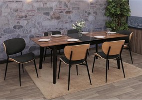 Krzesło do jadalni MCW-O45 (zestaw 6 sztuk),  naturalne, ciemnoszare