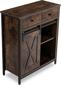 Komoda z Szufladami COLE 70 cm Dąb Rustykalny/Czarny Loftowa