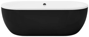 Wanna wolnostojąca owalna - 200 L - 170 x 80 x 58 cm - czarna - akrylowa - NEPTUNA