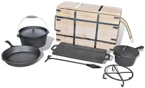 Zestaw 9 naczyń żeliwnych do grillowania M6-S58
