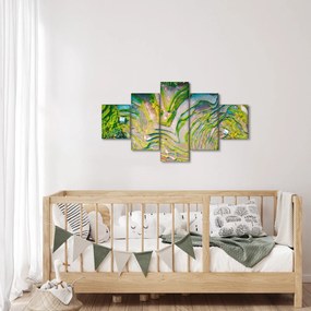 Obraz pól ryżowych z lotu ptaka (125x70 cm)