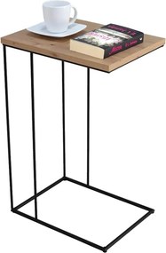 Minimalistyczny druciany stolik pomocniczy dąb artisan + czarny A2-F70
