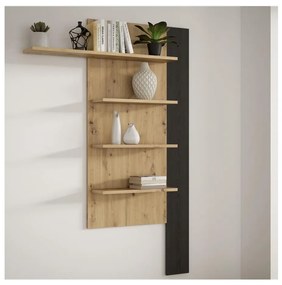 Półka ścienna INAR dąb/czarny