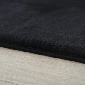 Dywan pluszowy Pouffy czarny 60 cm x 110 cm