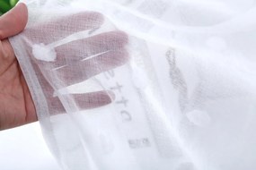 Zasłony BRISA białe (2 szt.) w kropki 140x250 cm