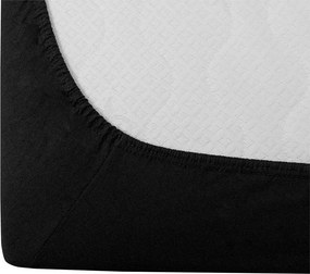 PrzytulneMieszkanie.pl Bawełniane prześcieradło z gumką STANDARD 90 x 200 cm czarne
