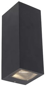 Nowoczesna lampa ścienna czarna 2-światłowa GU10 AR70 IP54 - Baleno