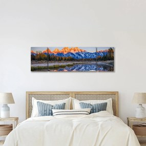 Obraz ośnieżonych szczytów górskich (170x50 cm)