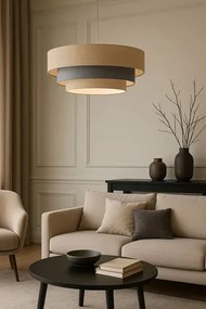 Beżowa lampa wisząca z trzywarstwowym abażurem - S463 K7-A92