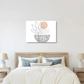 Obraz na szkle - Line art flowers N⁰3 (70x50 cm)