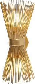Lampa ścienna art deco złota 2-światłowa - Broom