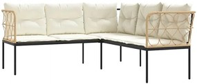 Narożna sofa ogrodowa z białymi poduszkami - Niwa
