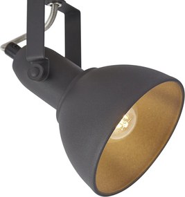 Reflektor industrialny czarny z drewnem, obrotowy i przechylny - Jakub