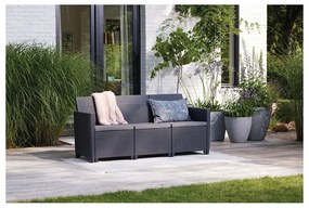 Ciemnoszara sofa ogrodowa z imitacji rattanu Claire – Keter