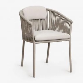 Krzesło Ogrodowe Sztaplowane Z Podłokietnikami Z Aluminium I Plecionym Sznurkiem Ondina Moka Brown - Sklum