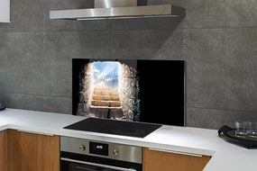 Panel szklany do Kuchni Schody w Blasku Słońca