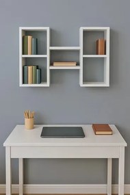 Minimalistyczny Regał Biały Wiszący Z Półkami C7-A77