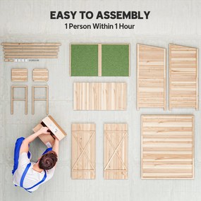 Outsunny szafka ogrodowa 140×75×157 cm – drewniana, z stolikiem, zamykana