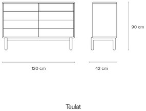 Ciemnoszara niska komoda 120x90 cm Corvo – Teulat